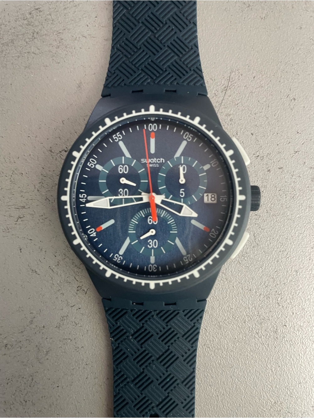 Swatch Men's Navy Silicone Sports Watch